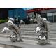 Modern Public Art Dolphin Stainless Steel Animal Sculpture Mirror Polished