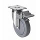 Edl Chrome 70kg Load Capacity TPE Wheel Plate Brake Caster with 100mm Diameter