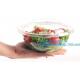 1250ml Clear Round Disposable Large PET Plastic Fruit Salad Bowl with Lid