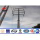 Power Transmission Galvanized Steel Pole , Outdoor Electrical Utility Poles 11.9m - 940dan
