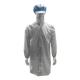 98% Polyester+2% Carbon Fiber 5mm Grid ESD Antistatic Safety Coat Breathable Mesh Back For Cleanroom