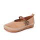 S131 Factory new genuine leather Velcro literary and fresh women's shoes, cotton and linen flower single shoes, wild eth