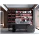 Red Melamine  With LED Lights Custom Made Bookshelf  Living Room Display Cabinet