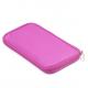Custom Polyester Zipper Pink Cosmetic Bags , Women's Makeup Bag With Brush Compartment