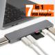 Aluminum 7-in-1 USB Type C Hub Adapter Dongle 100W Power Delivery,Compatible for 2016 2017 2018 MacBook Pro 13 15