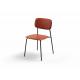 44cm Red Upholstered Dining Chairs Scratch Resistant Waterproof