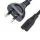 7.5A 250V AU Power Cord SAA 2 Pin With C7 Extension Cable Customized Length