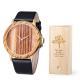 Custom Bamboo Wooden Quartz Watch Leatcher Strap 3/5 ATM Waterproof For Men