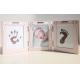 Lovely Aluminum New born Baby Handprint and Footprint Photo Frame Kit with a EN71 passed Ink Pad