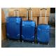 Aluminum Silver 3 Pcs ABS Trolley Luggage Colorful With Silver Iron Trolley