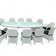 Luxury hotel pool furniture 12 seat arm chairs table white wedding furniture arm less chairs outdoor furniture---8155