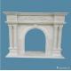 Antique White Marble Fireplace Mantel Columns Carved