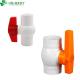 Industrial Usage Red Butterfly Plastic Handle White PVC Ball Valve with ANSI Standard
