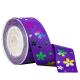 Printed Rainbow Flower On Purple Grosgrain Ribbon For Candy Packaging