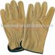 Protective Yellow Cow Grain Leather Wing thumb index finger Driver Gloves / Glove