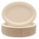 230mm Biodegradable Compostable Sugarcane Plates Bagasse White Oval Plates