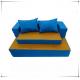 Kids Folding Memory Foam Sofa Bed Multi Function Removable Cover Blue / Yellow Color