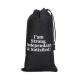 25*49cm Drawstring Non Woven Bag Polypropylene Black 85Gsm