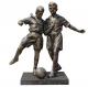 Garden Decorative Metal Sculpture Bronze Football Boy Statue