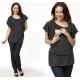 Ruffled Sleeve Maternity Breastfeeding Tops , Plus Size Pregnancy Clothes