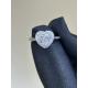 Heart Shape Lab Grown Diamond Ring White Diamond Ring with halo Customization PT950