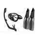 Impact Resistant Snorkel Mask And Fins Set With Dry Top Technology