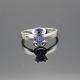 925 Silver Roud Purple Cubic zirconia Engagement Ring (F21)