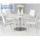 Upholstered Chair 120cm Circle Marble Dining Table
