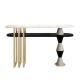 Satin Finish Wood And Marble Console Table Brass Gold Custom Made