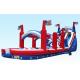 Outdoor 18Foot Hignt Inflatable Water Slides All American Flag With Slip Slide