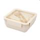 Rectangle Bento Box Lunch Container Plastic Wheat Straw With Cutlery