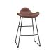 Leather Kitchen Industrial Bar Stools / Iron Base Industrial Bar Chairs