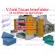Automatic Facial Tissue V Type Folding Machine With Steel To Rubber Embossing