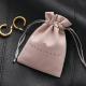 Embossing Pink Microfiber Jewelry Packaging Drawstring Pouch 8*13cm