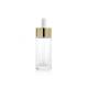 Glass Medicine Serum Dropper Bottles 30ml Cosmetic Container With Gold Cap