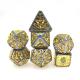 Trade Card Luminous Dice  Dice Set For DND Or RPG Polyhedral Metal Gold Yellow