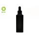 Square Empty Cosmetic Containers , 50ml Matte Black Glass Dropper Bottles