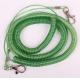 Sea/fly fishing accessory anti-lost long silm plastic transparent green wire coiled leash