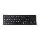 Electroplated Black Rugged Vandalproof IP65 compact backlit panelmount stainless steel keyboard with touchpad.