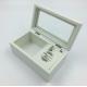 Christmas Style Childrens Musical Jewellery Box Lacquer Painting White Wooden Jewelry Box