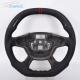 Perforated Leather Ford Carbon Fiber Steering Wheel Sports Plain Weave