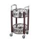 Round Hotel Serving Cart Hotel Lobby Supplies With Double Tier