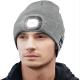 LED Knit Bluetooth Headphones Hat 12hours Play Time Built In Microphone