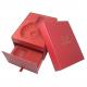 Red Matte Varnishing XO Wine Gift Box Packaging With Drawer And Lid