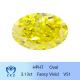 HPHT Loose Lab Yellow Synthetic Diamond Oval Modified 3ct Fancy Vivid