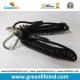 Anti-Drop Coil in Black Reinforced Tool Lanyard W/Carabiners