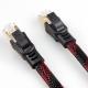 Cat8 Stable Nylon Braided Ethernet Cable Red Black Anti Interference