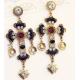 Crystal large cross retro luxury jewelry female personality exaggerated atmosphere