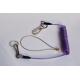 Purple plastic spring wire coil tool lanyard with snap hooks&key rings&wire loop for safe