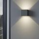 Solar Outdoor 120 degree Up Down Wall Light Cube with Dual Colors